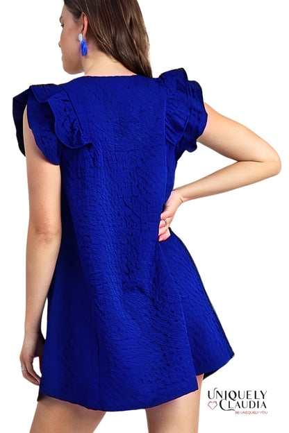 Trish Ruffle Sleeve Mini Dress