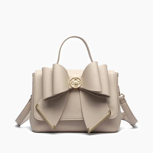 Jasmine Bowtie Crossbody Beige Bag