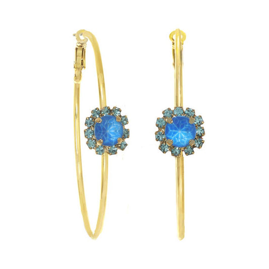 TOVA Bianca BLUE Hoop Earrings