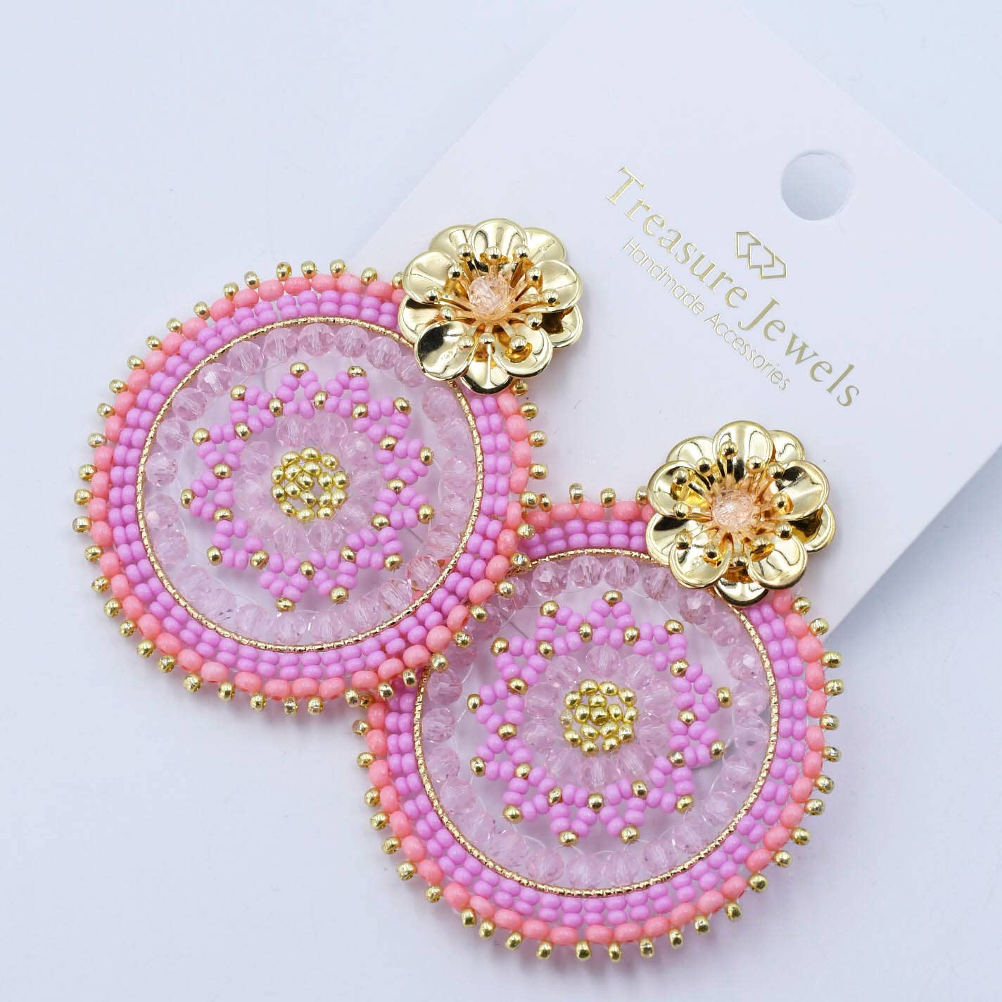 Eternal Pink Flower Earrings