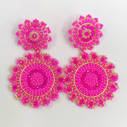 Miranda Medallion Beaded Earrings