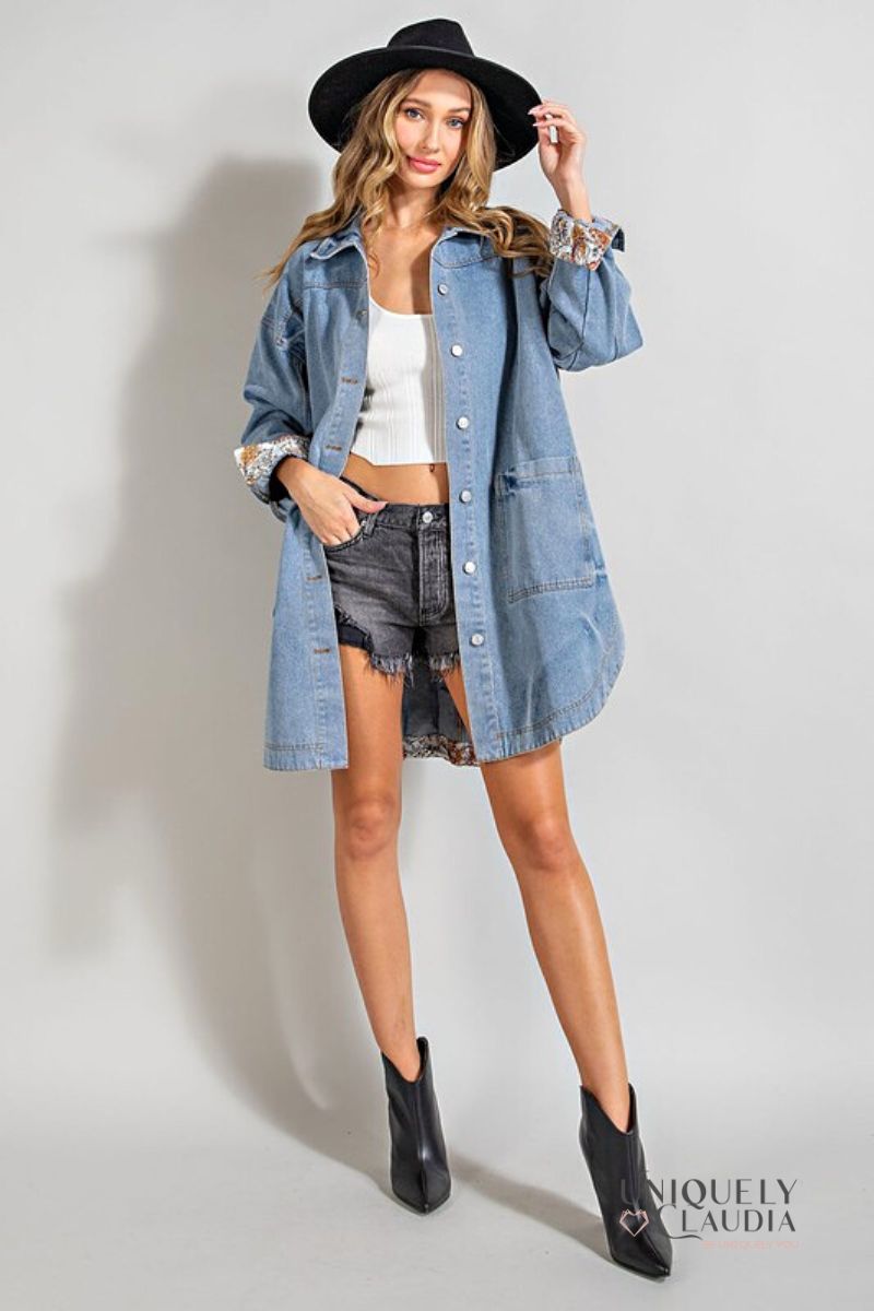 Alison Denim Oversized Shacket | Uniquely Claudia