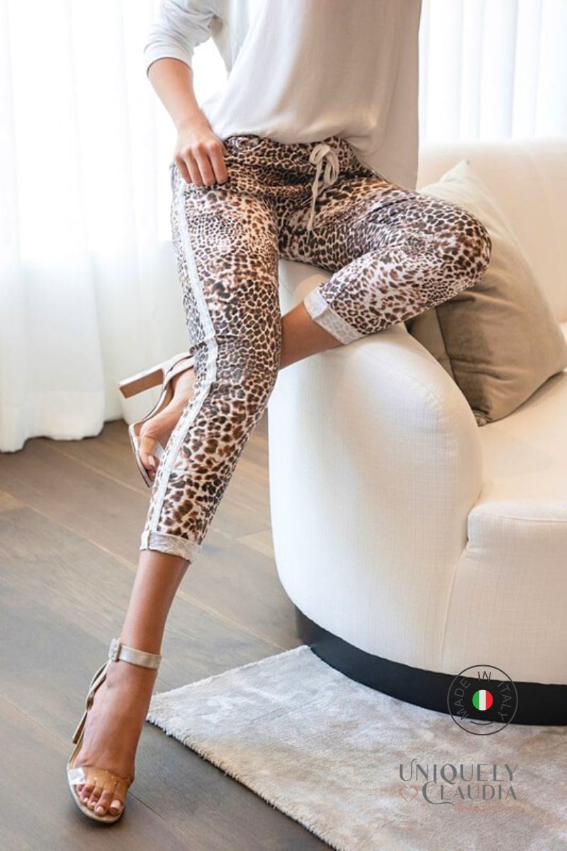 Leopard print hot sale joggers womens