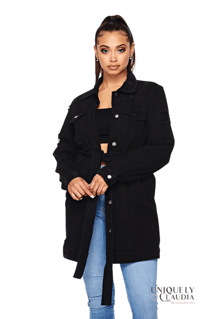 EDGY PLUS: Fashion Tour Denim Jacket Dress - UNIQUELY CLAUDIA